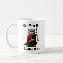 Scottish Fold Cat med Bagpipes Kaffemugg