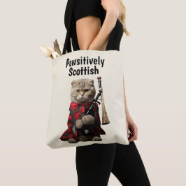 Scottish Fold Cat med Bagpipes Tygkasse