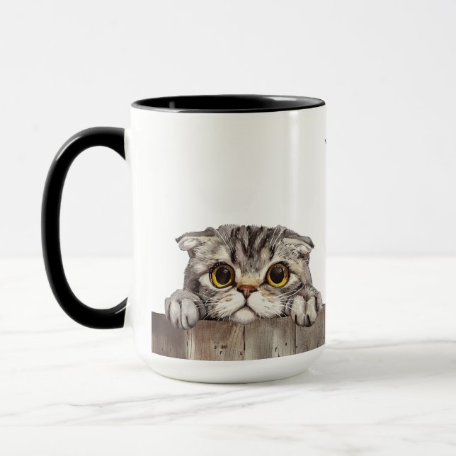 Scottish Fold Cat Mugg (Vänster)