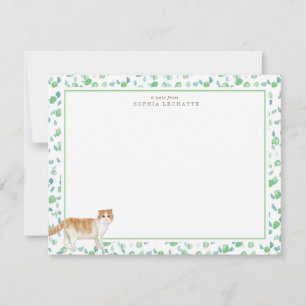 Scottish Fold Cat Personlig Stationery Anteckningskort