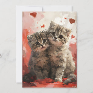 Scottish Fold cat Valentine's day Julkort