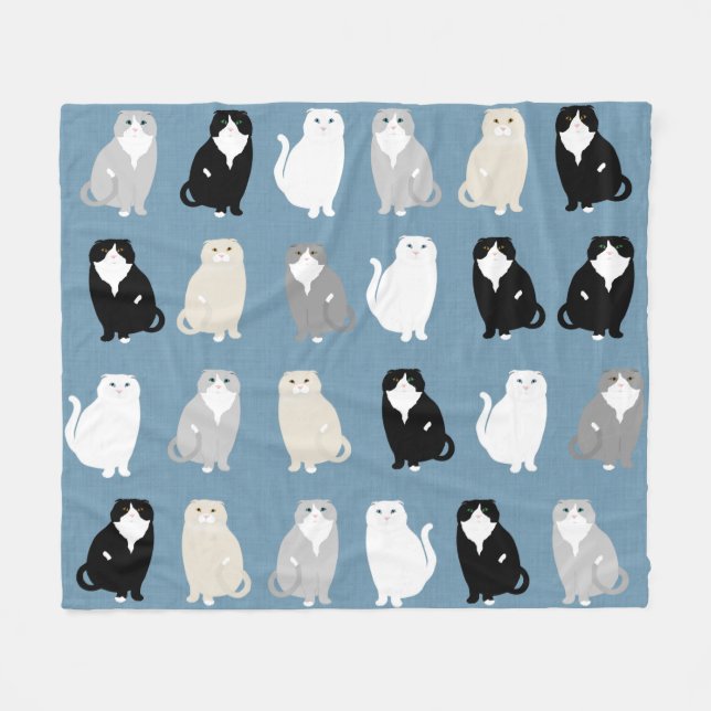 Scottish Fold Cats Fleece Blanket (Framsidan (Horisontell))