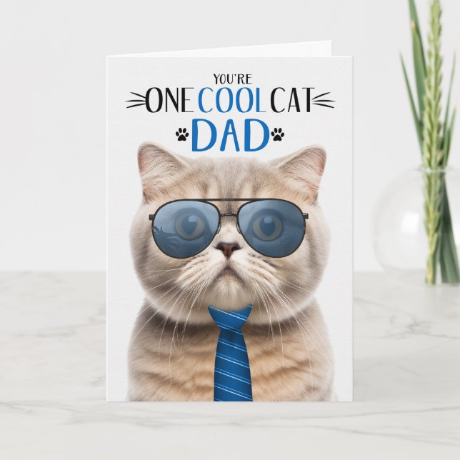 Scottish Fold Cream Cat Fars dag En Coola Cat Helgkort (Framsida)