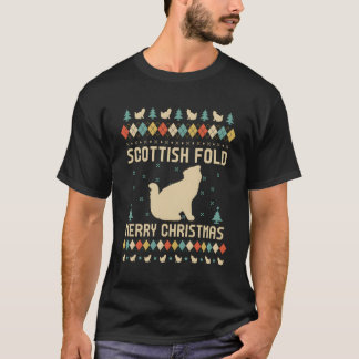 Scottish Fold Funy Ugly Sweater Vintage Retro för T Shirt