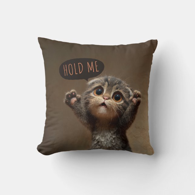 (Scottish Fold) "Håll mig" Emotionellt Stöd Kudde (Framsida)