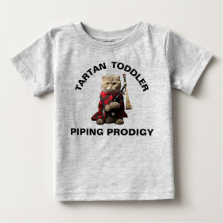 Scottish Fold Katt med säckpipa Barn T-shirt