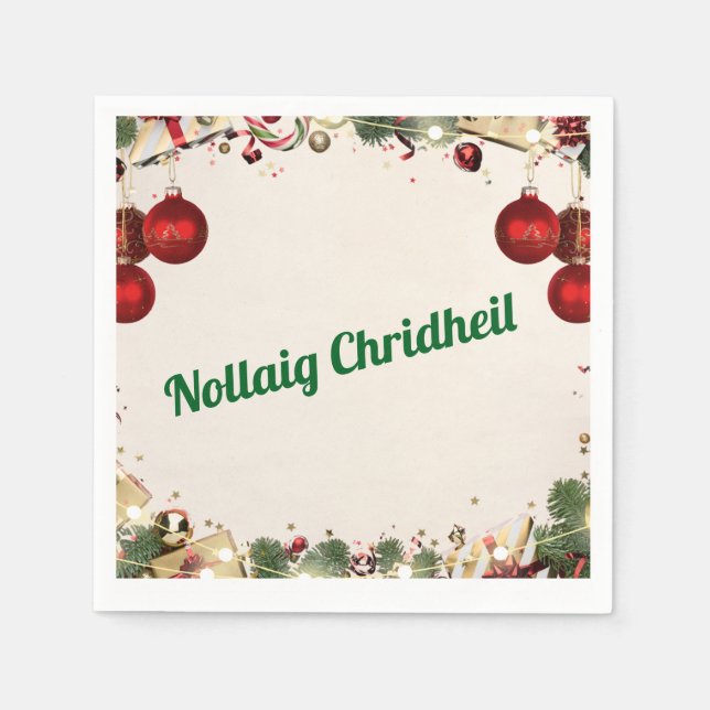 Scottish Gaelic Christmas Napkins Pappersservett (Framsidan)