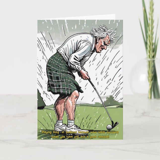 Scottish Golfer Golf Card Helgkort (Framsida)
