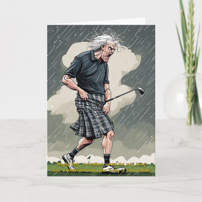 Scottish Golfer Golf Card Helgkort (Framsida)
