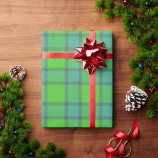 Scottish green and blue plaid Wrapping Paper Presentpapper
