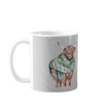 Scottish Grönt Tartan Highland Cow Personlig