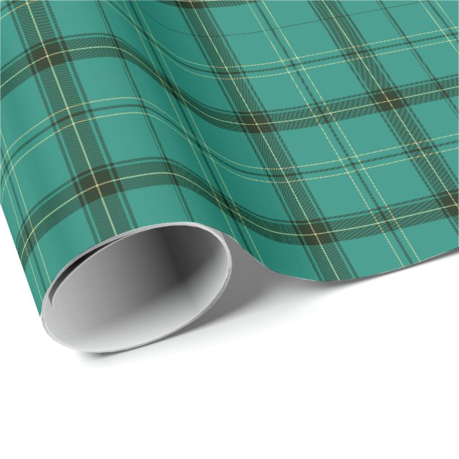 Scottish Grönt Tartan Presentpapper (Rullad Hörn)