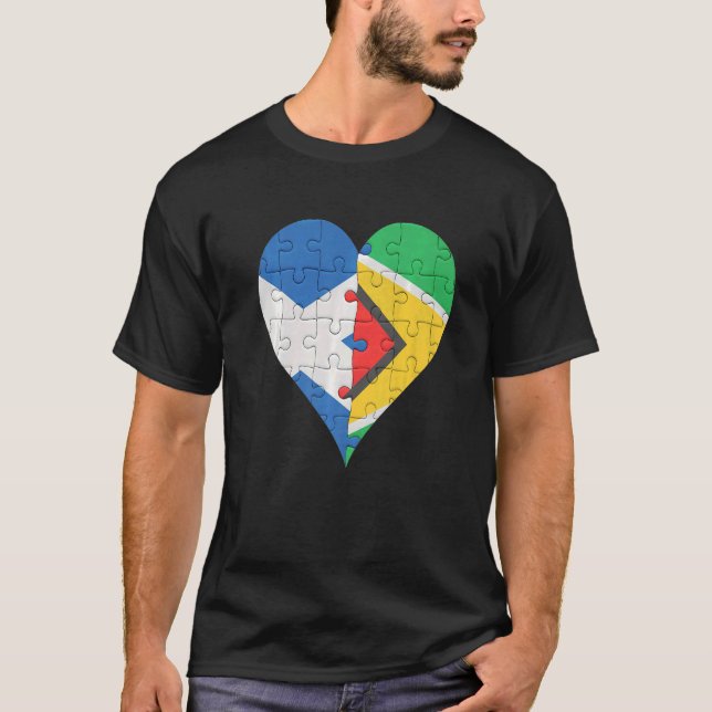 Scottish Guyanese Flagga Heart T Shirt (Framsida)