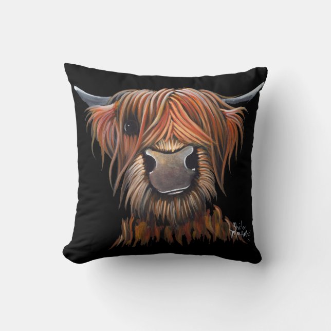 Scottish Hairy Highland Cow 'BRUCE' Cushion Pillow Kudde (Framsida)