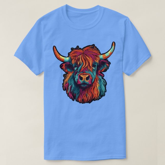 Scottish Hairy Highland Cow T Shirt (Design framsida)