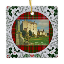 Scottish Hay Klan Tartans Castles Ceramic Ornament