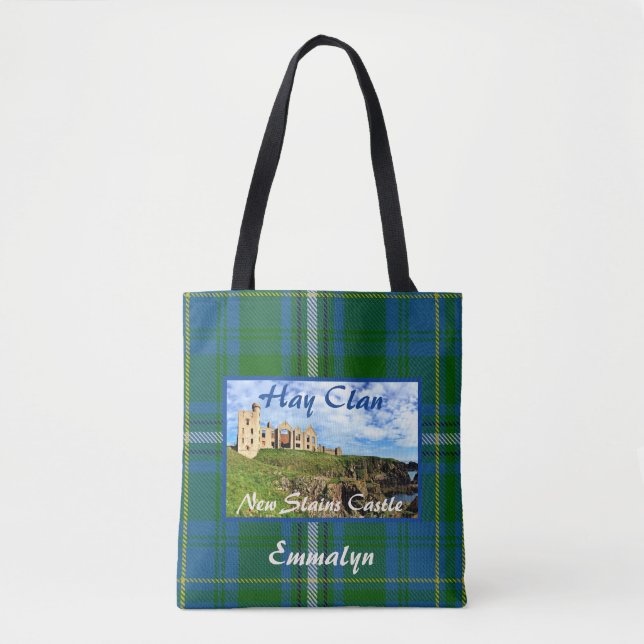 Scottish Hay Klans Castle Tartan Namn Tote Tygkasse (Framsida)