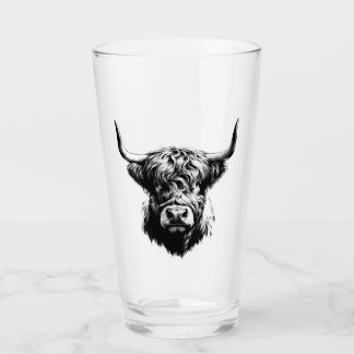 Scottish Highland Bull Glass Tumbler Glaskopp