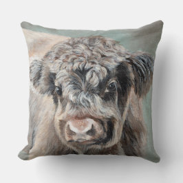 Scottish Highland Calf on Green Kudde