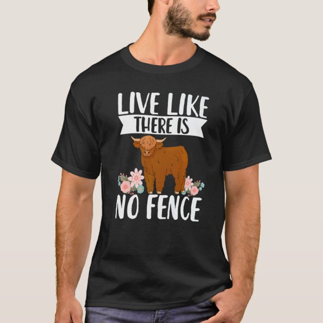 Scottish Highland Cattle Cow Breeder Longhorn Live T Shirt (Framsida)