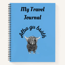 Scottish Highland Coo Travel Journal Spiral