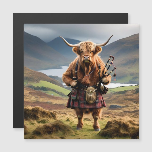 Scottish Highland Cow Bagpiper (Fram/baksida)