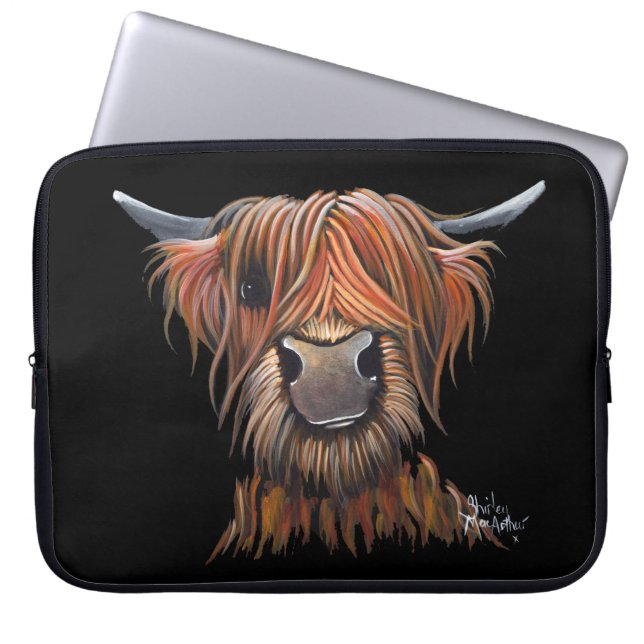 Scottish Highland Cow 'BRUCE' Laptop sleeve (Framsidan)