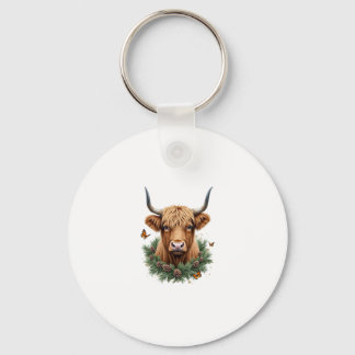 Scottish Highland Cow Cattle Hairy Cow Christmas W Nyckelring
