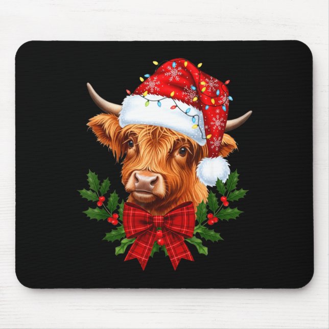 Scottish Highland Cow Christmas Funny Cow Lover Xm Musmatta (Framsidan)