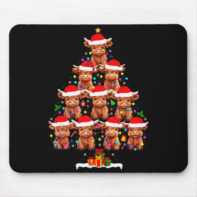 Scottish Highland Cow Christmas Tree Lights Xmas P Musmatta (Framsidan)