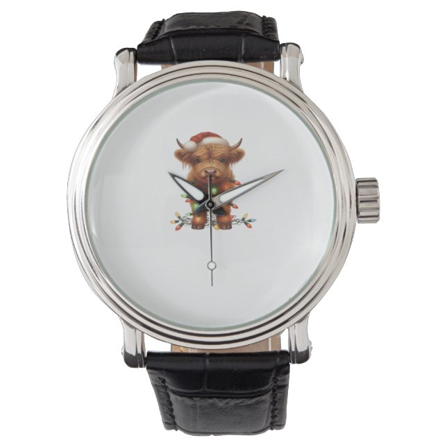 Scottish Highland Cow Classic T-Shirt Armbandsur (Framsida)