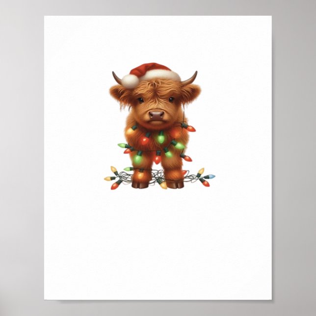Scottish Highland Cow Classic T-Shirt Poster (Framsidan)