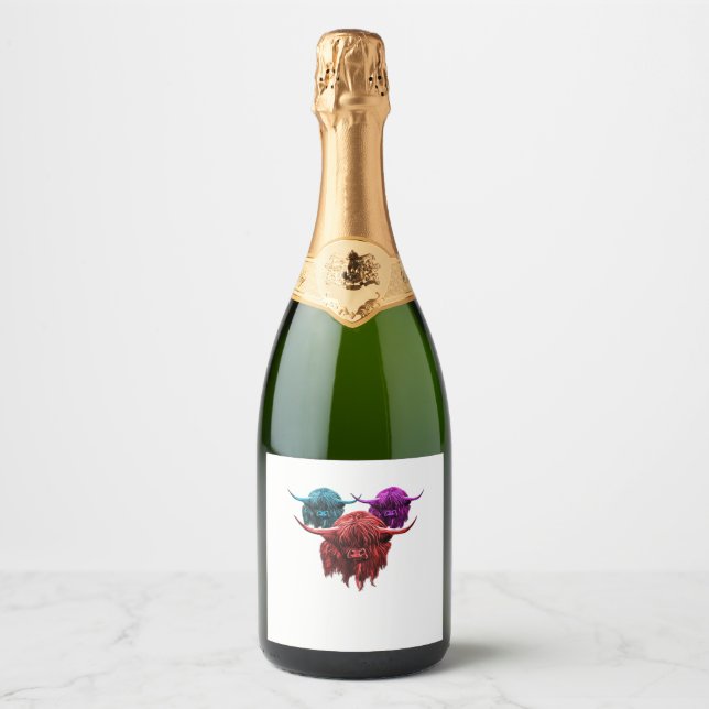 Scottish Highland Cow Colorful Herd Classic T-Shi (Framsida)