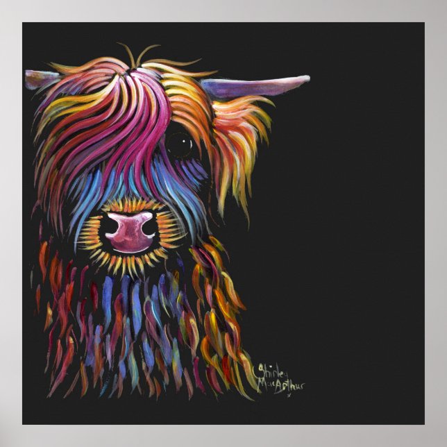 Scottish Highland Cow ' FLoWER PoT' av Shirley M Poster (Framsidan)