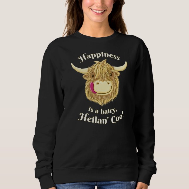 Scottish Highland Cow Happity T Shirt (Framsida)