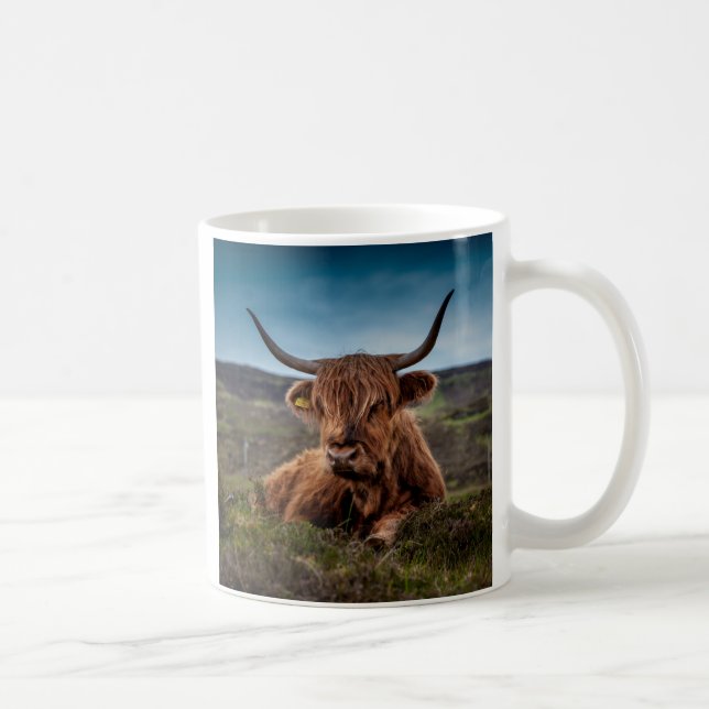 Scottish Highland Cow Longhorn Bull Rancher Kaffemugg (Höger)