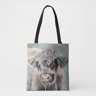 Scottish Highland Cow on Green Tygkasse