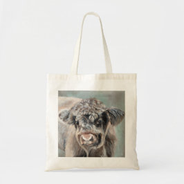 Scottish Highland Cow on Green Tygkasse