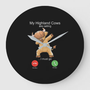 Scottish Highland Cow ringer Stor Klocka