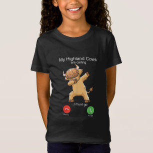Scottish Highland Cow ringer T Shirt