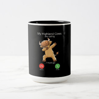 Scottish Highland Cow ringer Två-Tonad Mugg