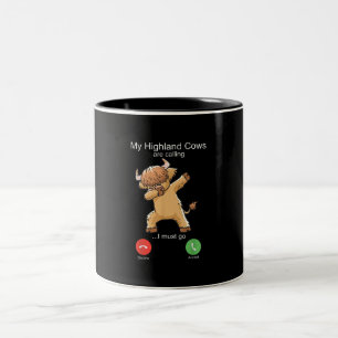 Scottish Highland Cow ringer Två-Tonad Mugg