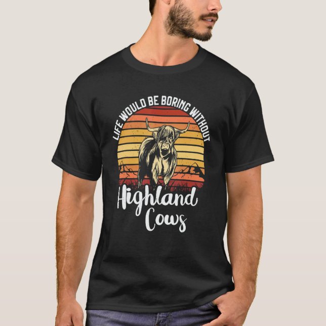 Scottish Highland Cow Scotland  Highlander Cattle  T Shirt (Framsida)