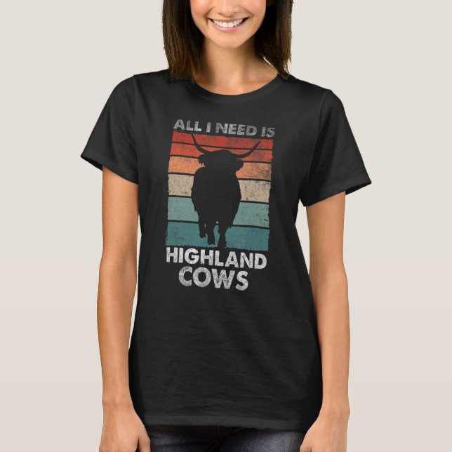 Scottish Highland Cow Scotland Highlander Cattle T Shirt (Framsida)