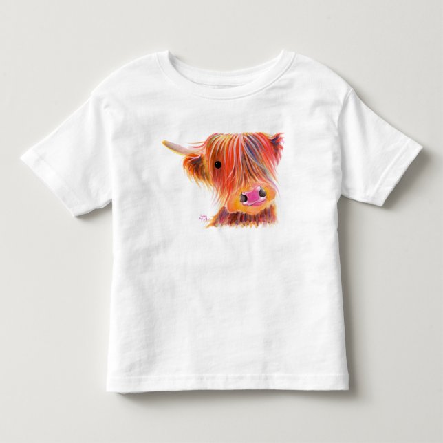Scottish Highland Cow SWEET SATSUMA av Shirley T-shirt (Framsida)