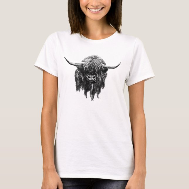Scottish Highland Cow T-shirt (Framsida)