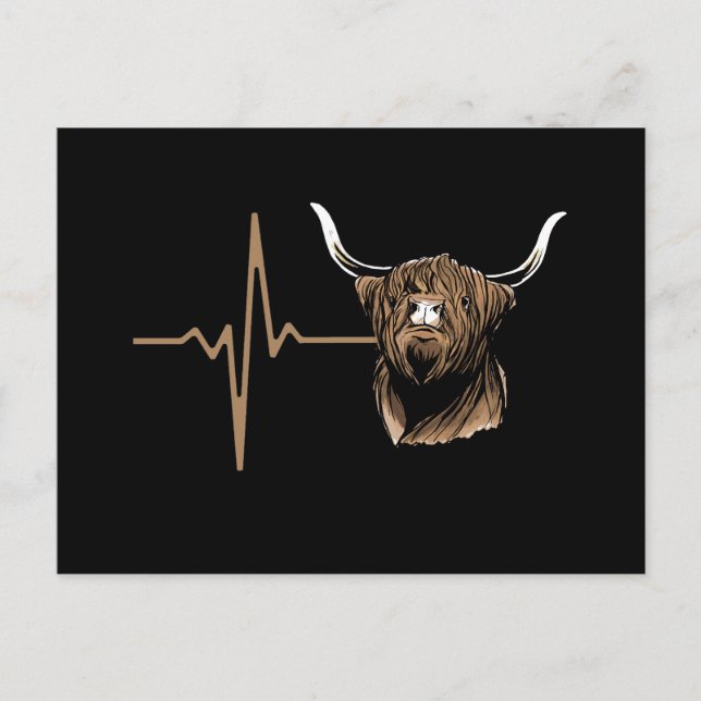 Scottish Highland Cow Vykort (Framsida)