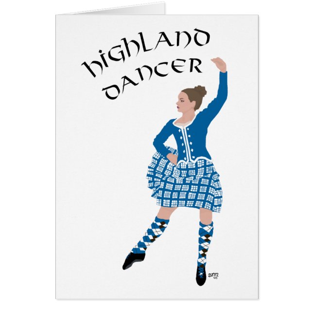 Scottish Highland Dancer - Teal Hälsningskort (Framsidan)
