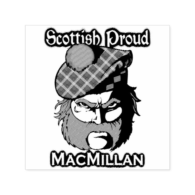 Scottish Highlander Klan MacMillan Bläck Frimärke Självfärgande Stämpel (Design)