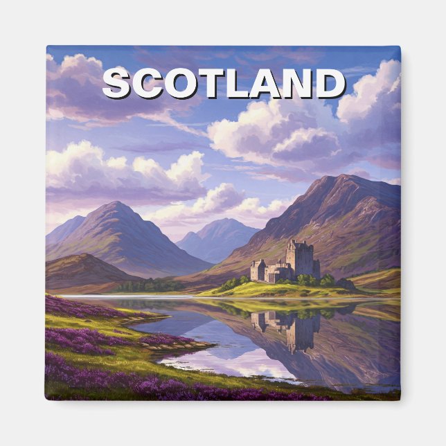 Scottish Highlands Castle Travel Magnet (Framsidan)